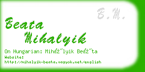 beata mihalyik business card